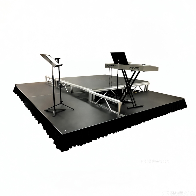 Portable Quick Install Aluminiuim Alloy Concert Events Stage Deck Outdoor Indoor DJ Stage Truss Display Platform with Railing and Skirt