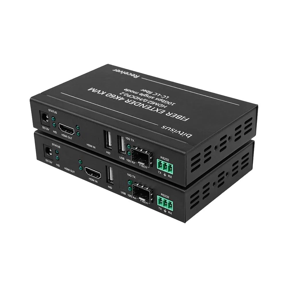 Bitvisus Professional Fiber Extender Kit - HDMI, USB, Kvm Over Single Fiber Bit-Ex-Fib-4K60-Kvm