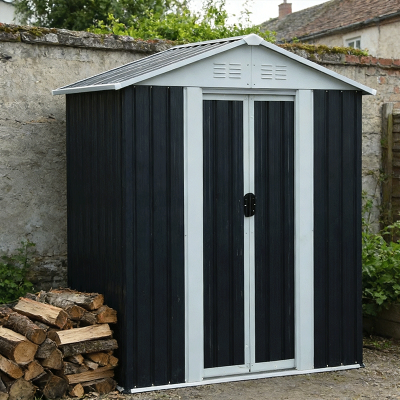 5*3FT Heavy-Duty Outdoor Metal Garden Storage Shed with Floor