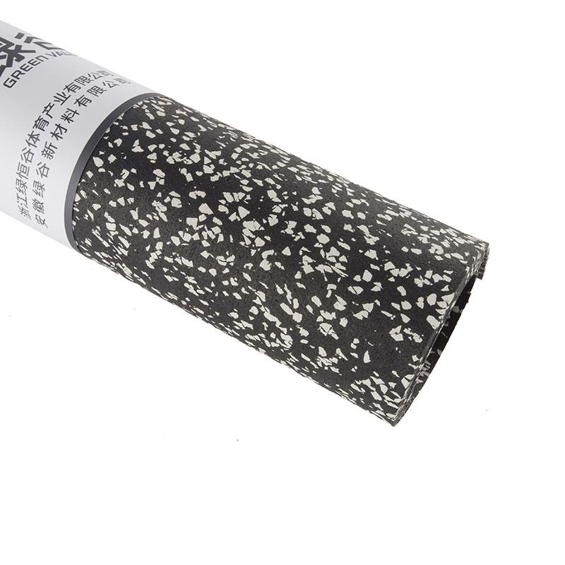 Hot Selling High Satisfaction Noise-Insulating Gym Floor Rubber Roll Black Rubber Roll with 50% Colorful Dots