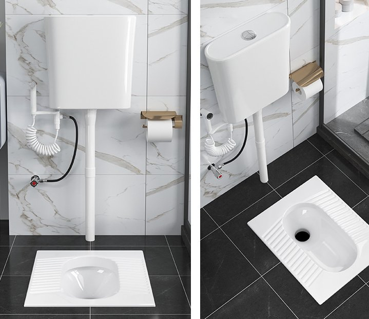 Fluor Modern Dual-Flush Water Saving Toilet Tank PP Material