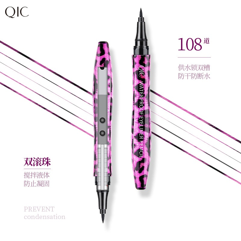 EL14 Qic Douyin The Same Type of Red Leopard Line Eyeliner Pen, Waterproof Non-Halo Dye Quick-Dry Eyeliner Liquid Pen Manufacturers Source