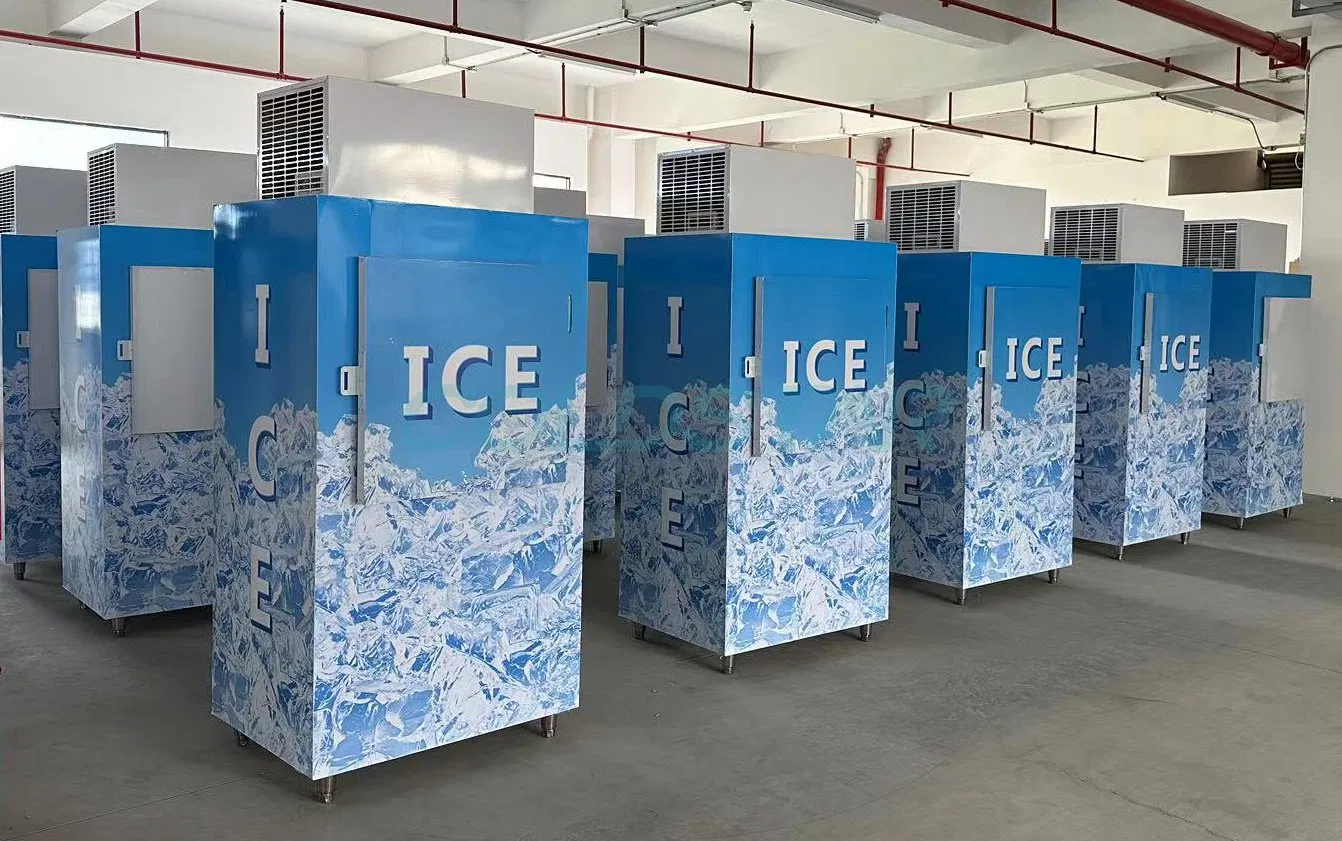 Outdoor 100bagged Ice Merchandiser Refrigerator Ice Storage Bin Container Machine for Freezer