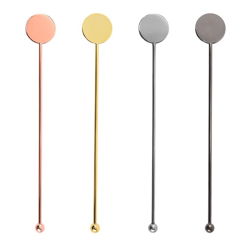 High Quality Stainless Steel Swizzle Stick with Round Tag