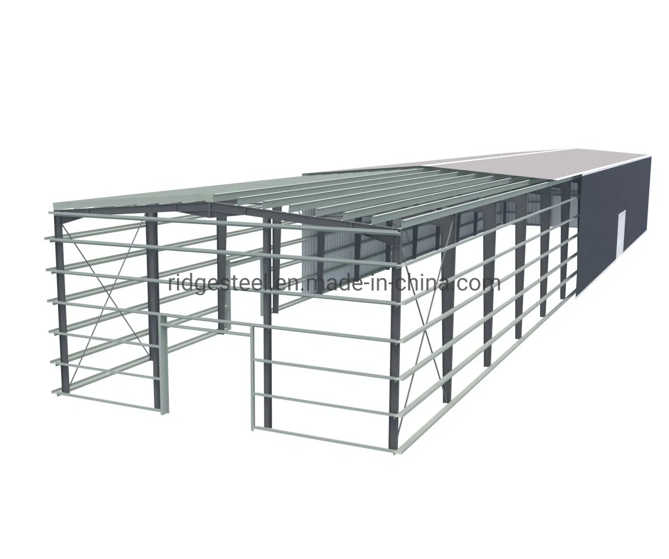 Industrial Prefabricated Steel Structure Construction Building Farm Storage Shed with Foldable Garage