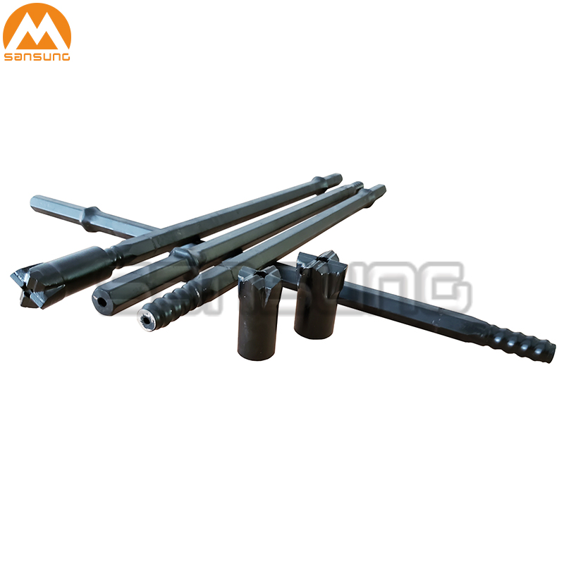 R25 Drill Rod with Hex Shank and Drill Bit