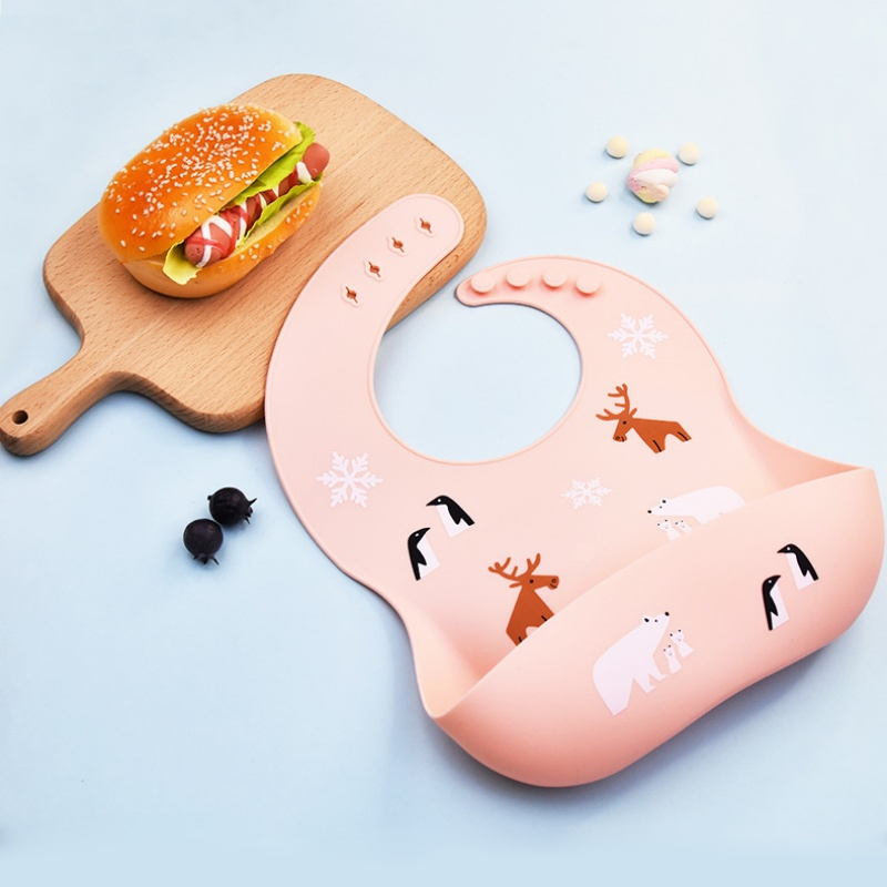 Personalized Competitive Price Printed Silicon Bib Waterproof Waterproof Silicone Baby Bib