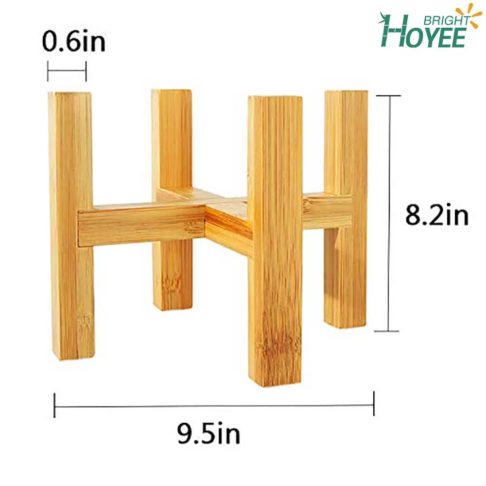 Eco-Friendly Plant Stand Desktop Bamboo Flower Pot Holder