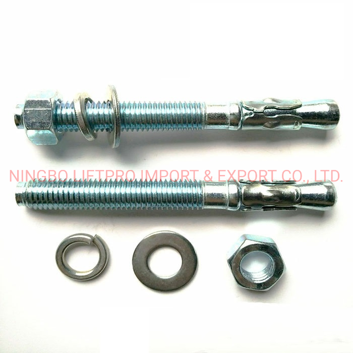 Free Sample Expansion Screw Through Bolt and Nuts Hex Concrete Wall Hardware Wedge Anchors Bolt