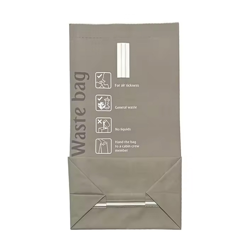 Disposable Kraft Paper Emesis Bags Square Bottom Airsickness Vomit Bags with Custom Printing