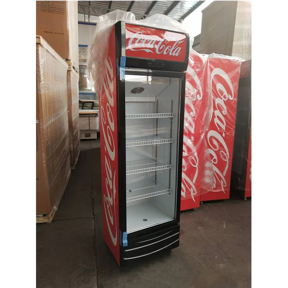 300L Commercial Supermarket Upright Beer Beverage Single Glass Door Display Refrigerator Fridge