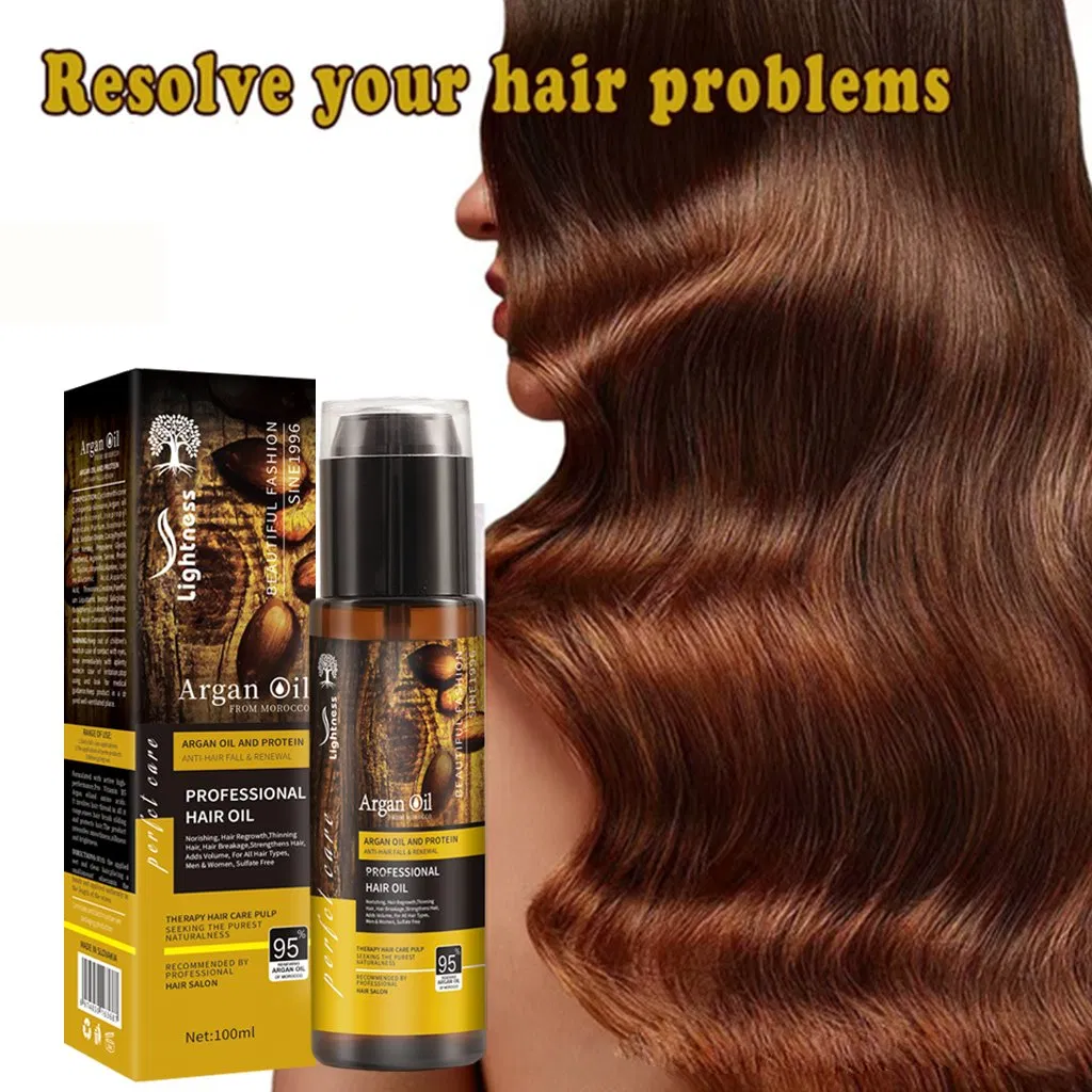 OEM Manufacturer 100ml Hair Oil Treatment Nourishing Perfume Fragrance Hair Oil Serum Repairing Hair Keratin Argan Oil
