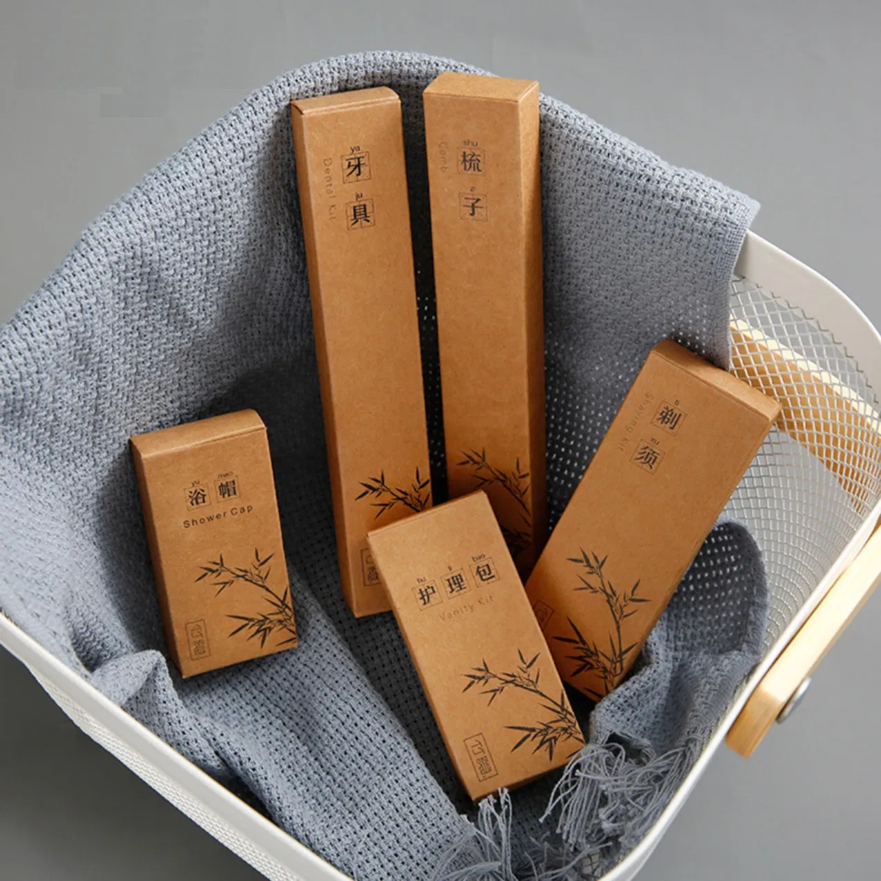 Hotel Bathroom Toiletries Sets in Kraft Paper Box