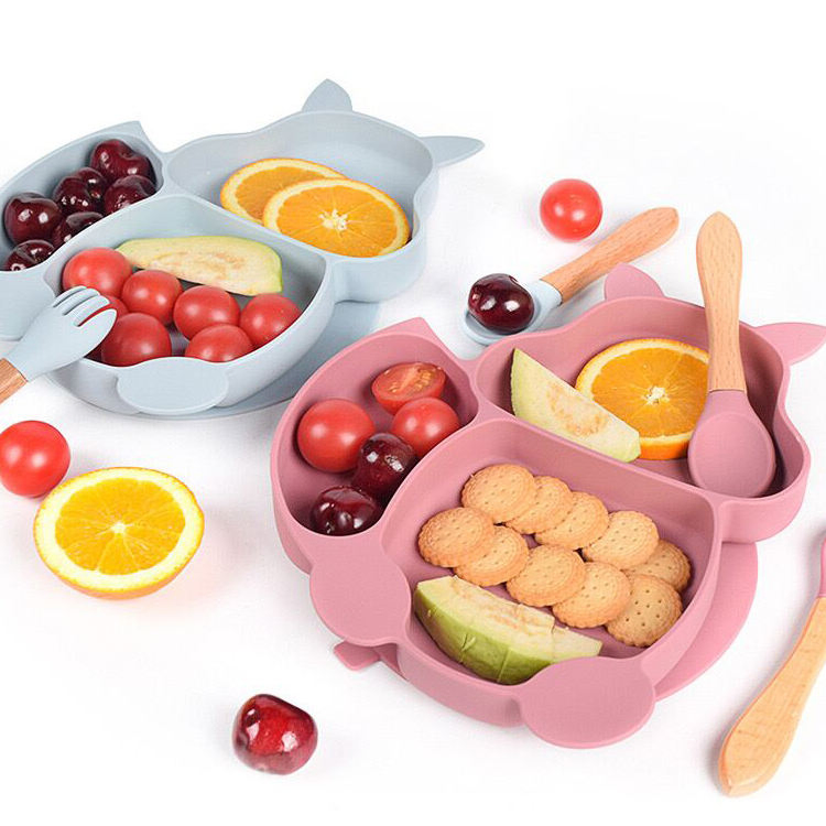 Silicone Baby Plate Set with Suction Bowl and Spoon