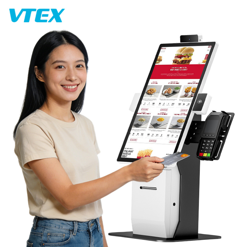 15.6 21.5 23.8 Inch Desktop Kiosk Fast Food Self Service POS System Payment Touch Screen Display
