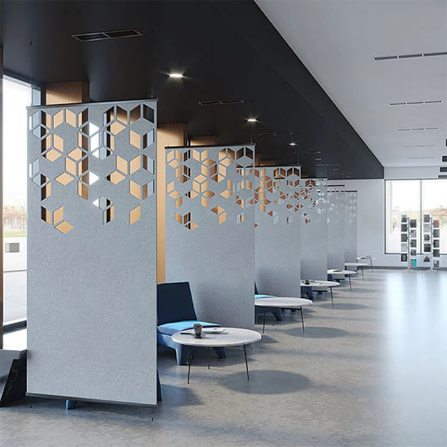 Sound-Absorbing Panels for Hanging Screens Room Dividers Partitions Curtain Panels Hollow Art Decoration PVC