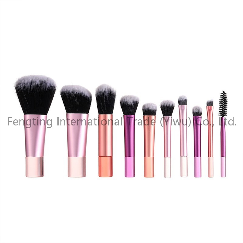 10-Piece Long-Tube Makeup Brush Set Complete Set of Loose Powder Contouring Eye Shadow Makeup Brushes Makeup Novice-Friendly