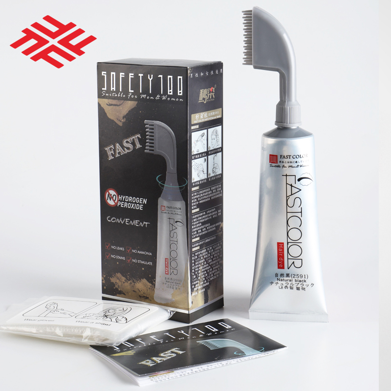 Home Use Men Hair Dye Gentle Formula Convenient Hair Color Comb