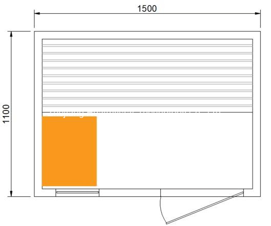 Одноместная парная сауна из хемлока с паровым нагревом