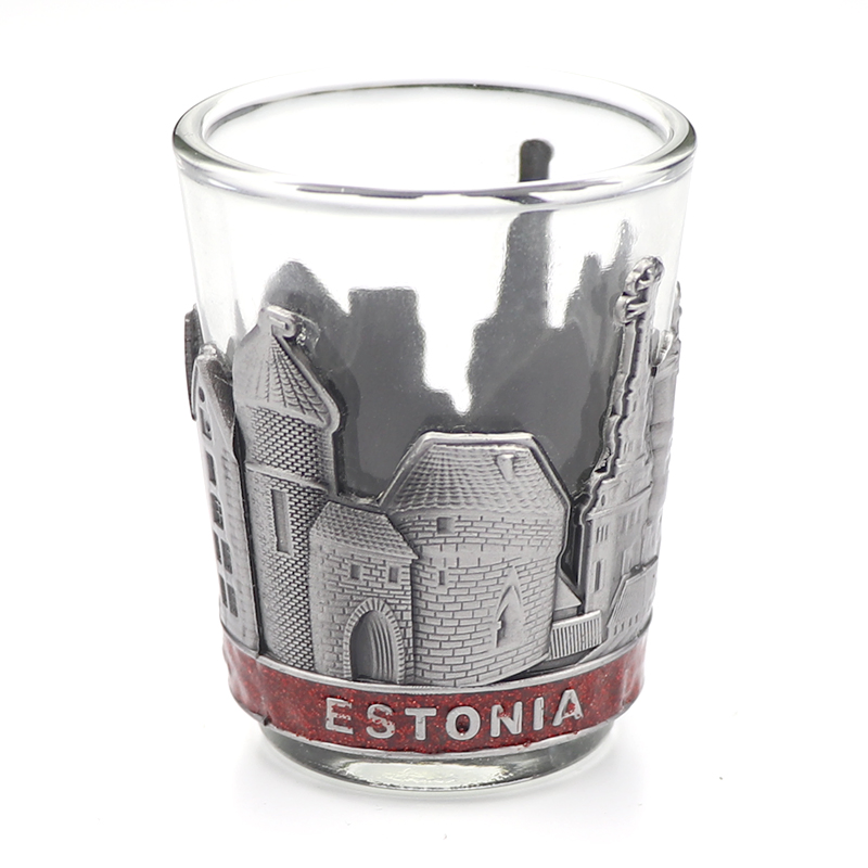 Professional Wholesale Metal with Glasses 3D Zinc Alloy Logo Custom Shot Glass for Souvenir