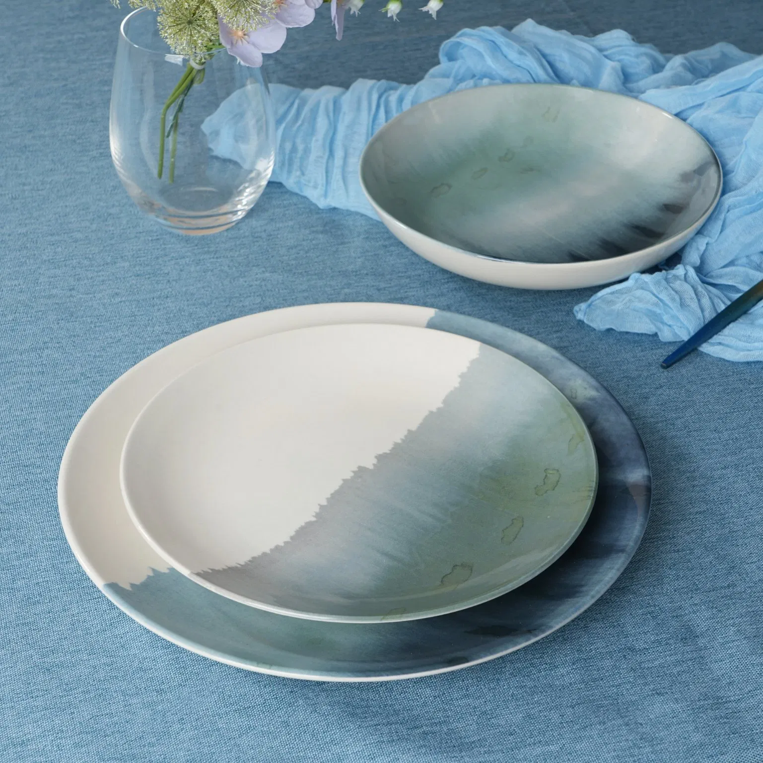 18PCS Stylish Digital Printing Dinnerware Set for Everyday Dining