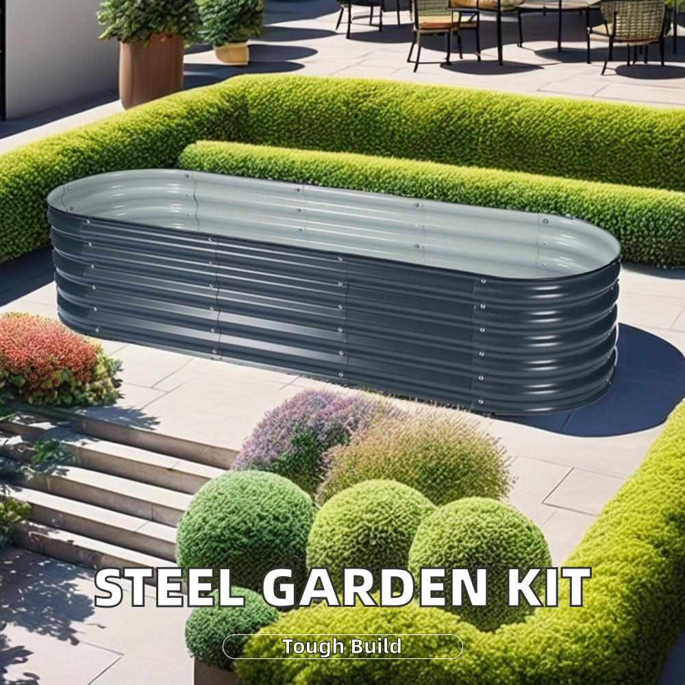 Грядка садовая приподнятая оцинкованная набор горшков металлических