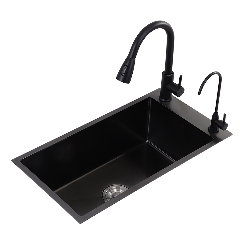 SUS 304 Kitchen Sink Side Sink with Pull-out Faucet Kitchen Sink Organizer