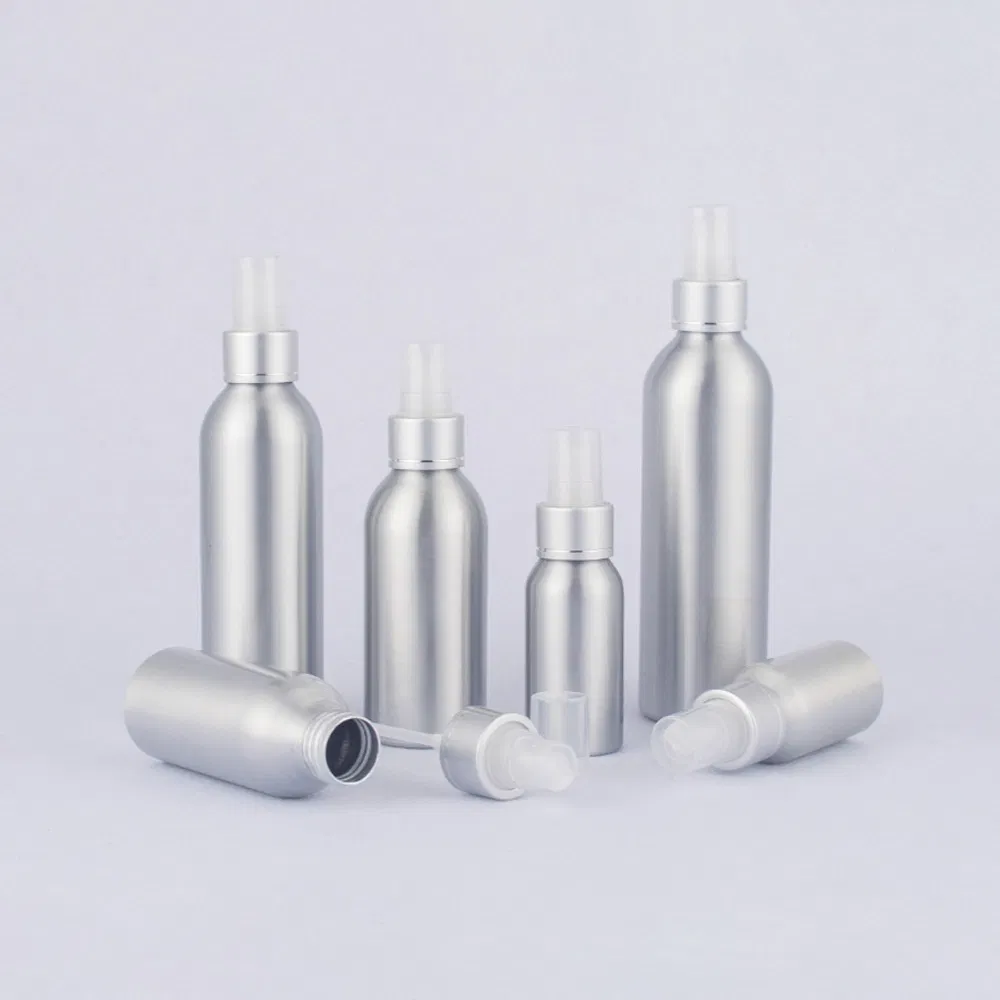 Refillable Empty Perfume Aluminum Mist Spray Bottle 50ml 100ml 120ml Silver Atomizer Cosmetic Bottles