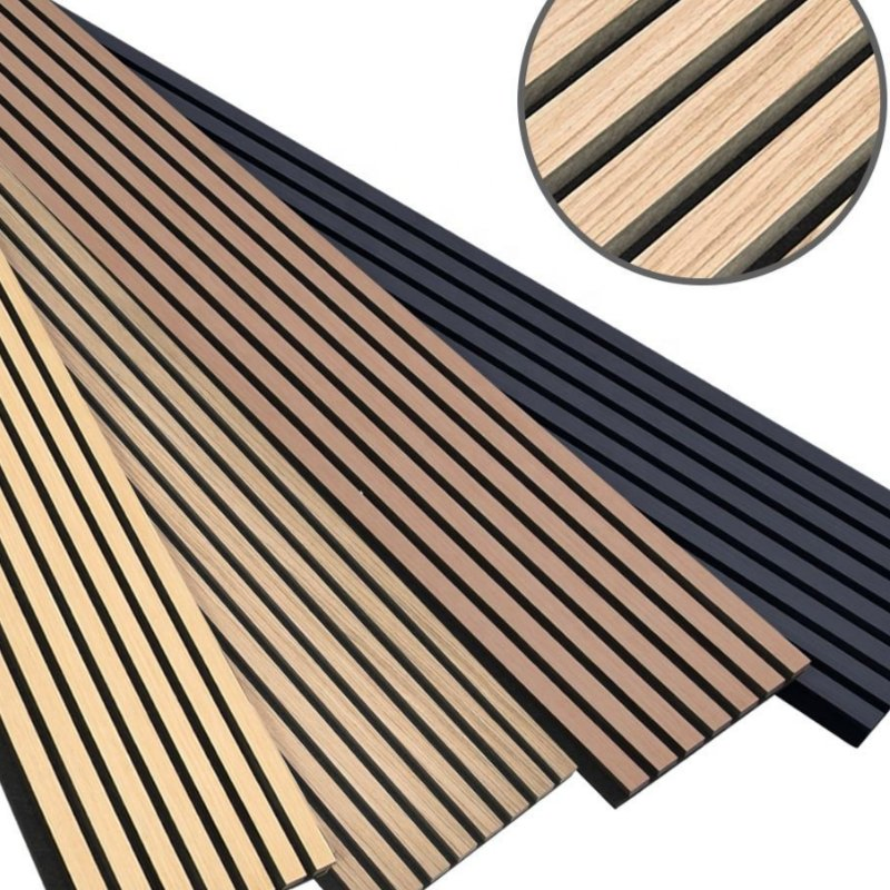 Homes Decorations Wall Panel Boards Sound Proofing Wooden Slat Polyester Acoustic Panel