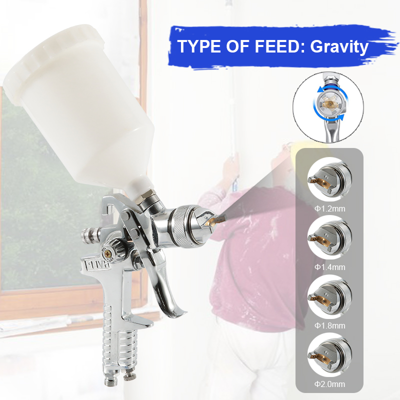 1.2/1.4/1.8/2.0mm Pneumatic Spray Gun Air HVLP Car Automotive Paint Spray Gun