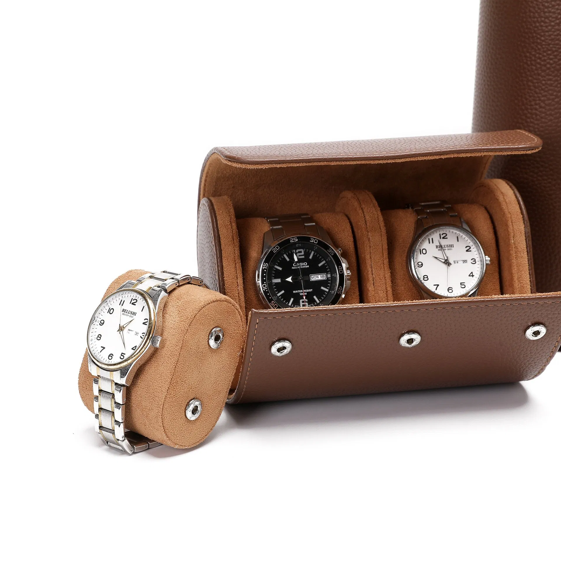 Manufacturer 3 Slot Watch Roll Travel Organizer PU Storage Case Leather Custom Logo Luxury Watch Box - Buy China Manufacturer Factory Design OEM ODM Fashion Ele