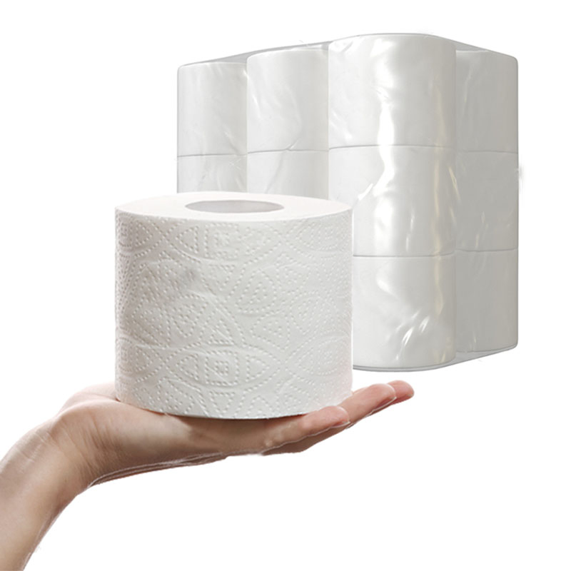 OEM Factory 100% Virgin Wood Pulp Bathroom Tissue Custom Packing Embossed Toilet Paper Roll