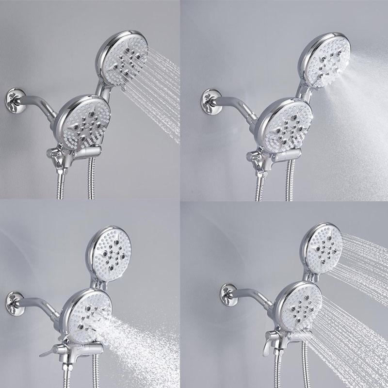 Bathroom 3 Modes Pressure Balance Valve Chrome Brass Concealed Shower Set