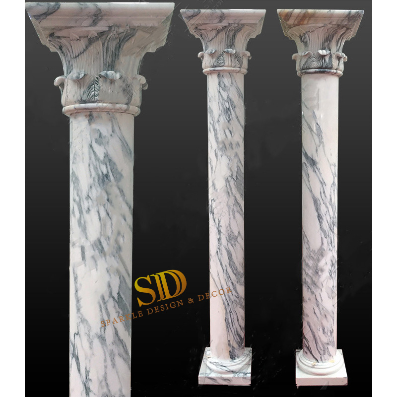 Made in China Italian White Roman Marble Column for Villa