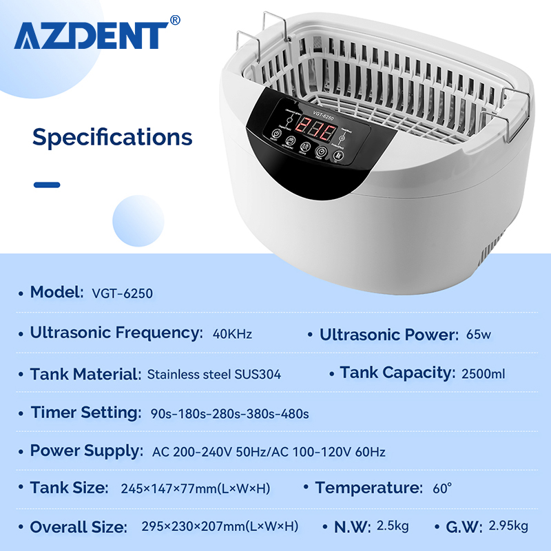 Fashion 2500ml Touch Screen Digital Ultrasonic Cleaners