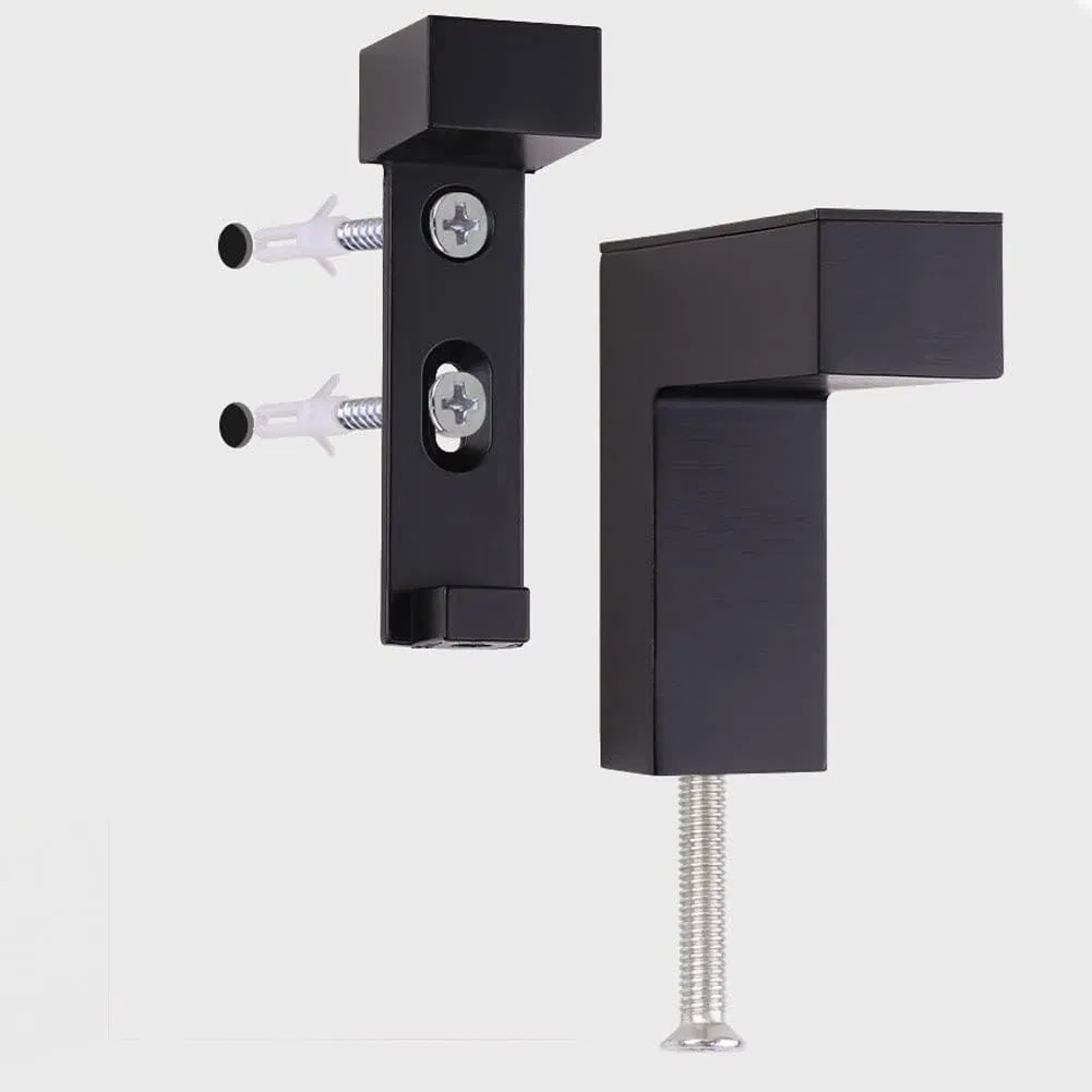 Metal Adjustable Floating Shelf Hardware, Wood/Glass Shelf Bracket Wall Mount, (Black)