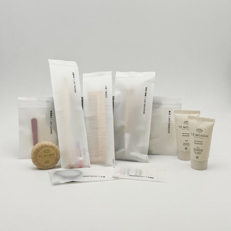 OEM Eco-Friendly Disposable PLA Biodegradable Guest Toiletries Accessories Set for Hotel Bathroom
