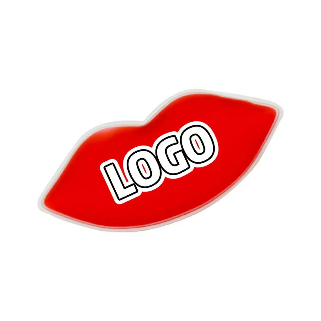 Customized Logo Lip Shaped Cold Hot Gel Ice Pack PVC Reusable