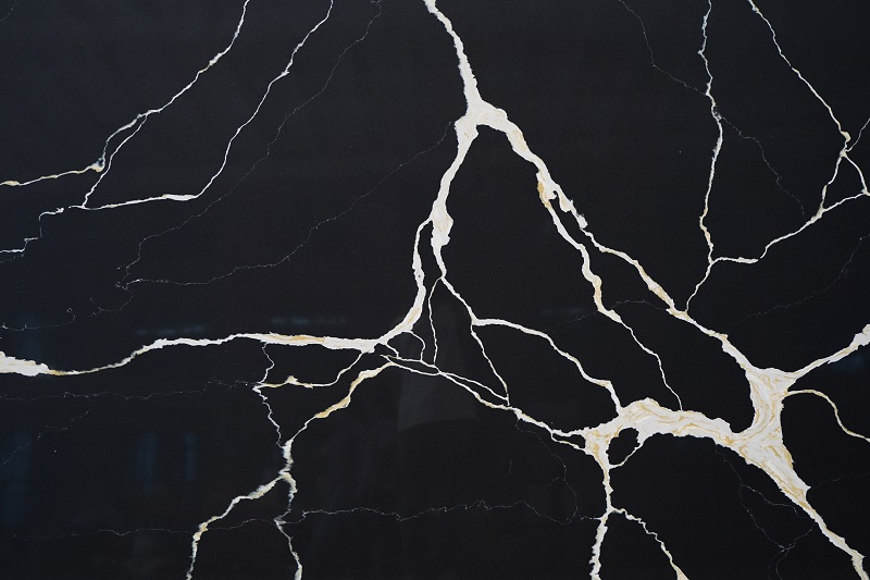 Horizon Quartz Stone Slabs for Countertops Calacatta Maquina Black
