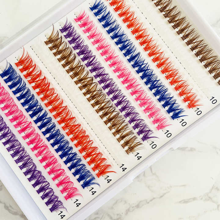 Colored Lash 20d Cluster Lashes Kit with Colored Rainbow Colors