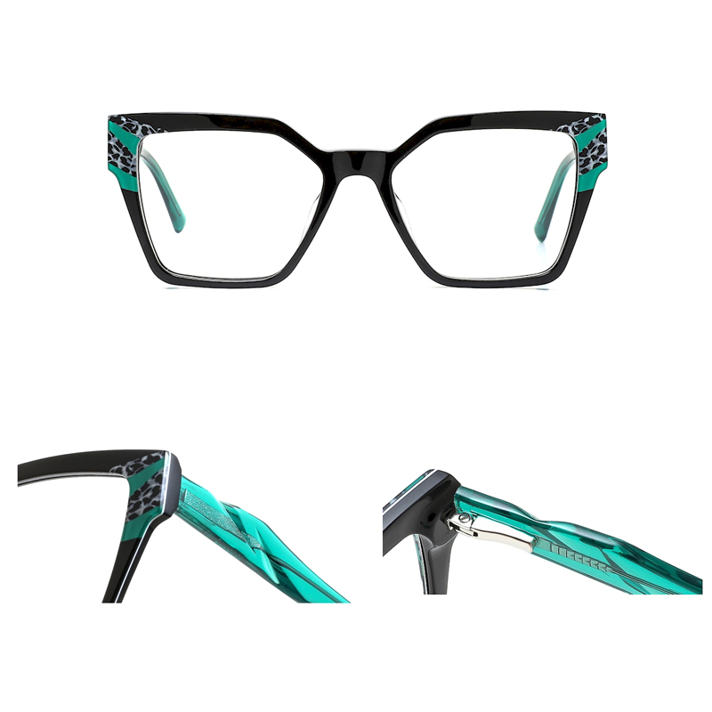 Newest Diamond Shaped Optical Glasses Frame Polarized Lenses Men's Acetate Eyeglasses Frames