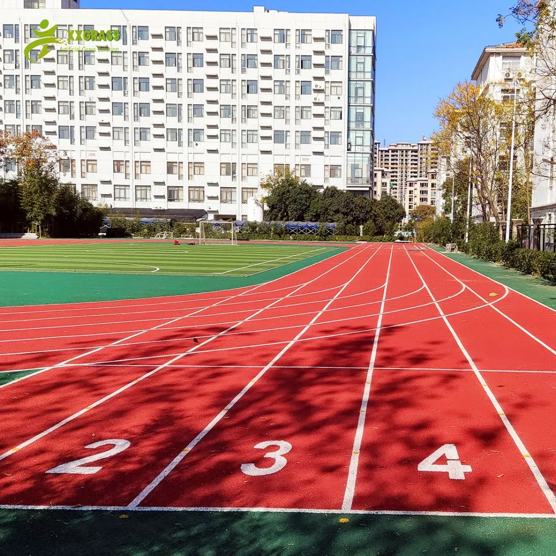Durable All-Weather Slip-Resistant Permeable Running Track Rubber Material Runway for Stadiums