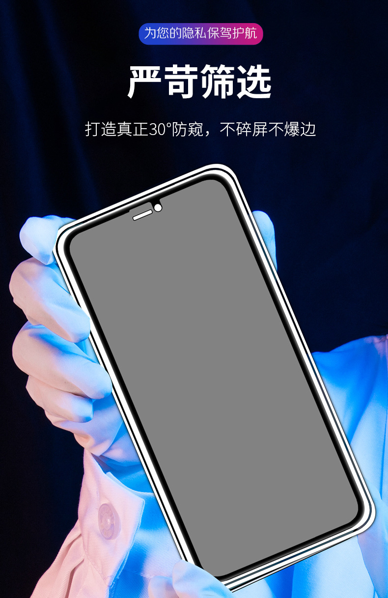 Защитное стекло Anti Spy для iPhone 11-13 с приватностью