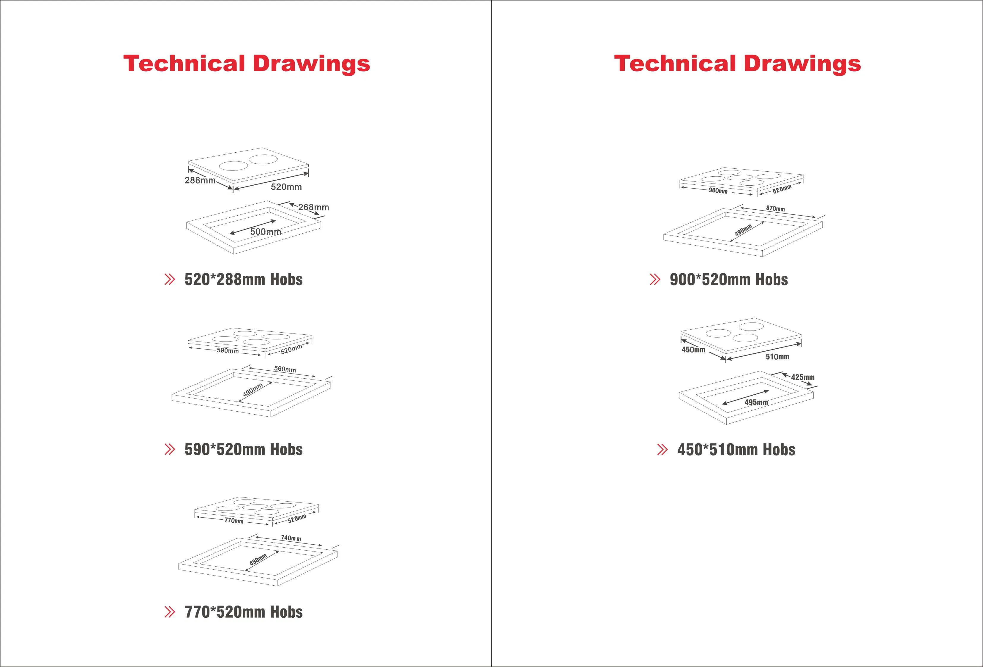 Touch Control Built-in type 2 burner ceramic hob radiant