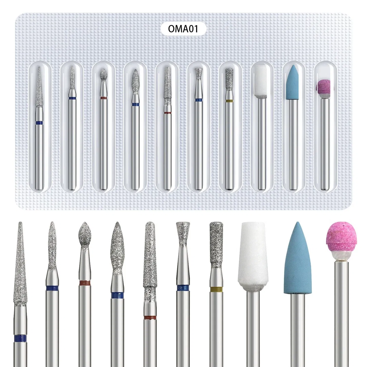 Manicure Tools Are Arranged in Russian-Style Front Edge Treatment and Nail Removal Universal Front Peeling and Grinding Head Carbide Bits Kit
