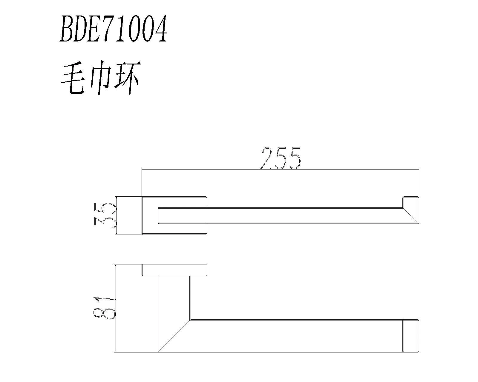 Полотенцедержатель квадратный из нержавеющей стали 304
