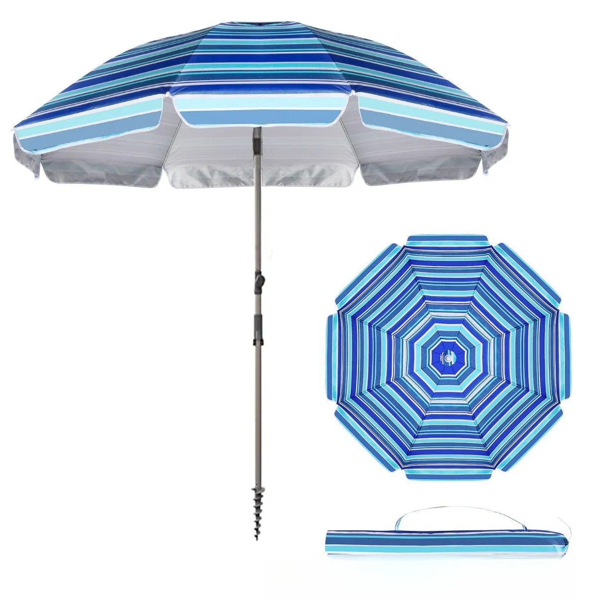 Promotional 8rib Custom High Quality Trendy Large Outdoor Sun Rain Garden Sunshade Parasol Gift Advertising Beach Umbrella with Logo Printing
