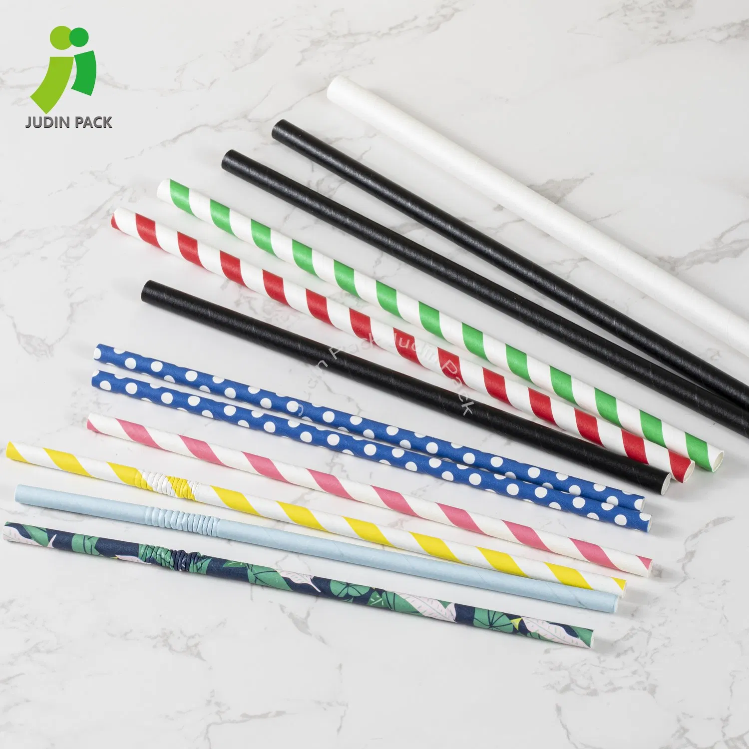 Food Grade Paper Straws Multi Color Disposable Eco-Friendly