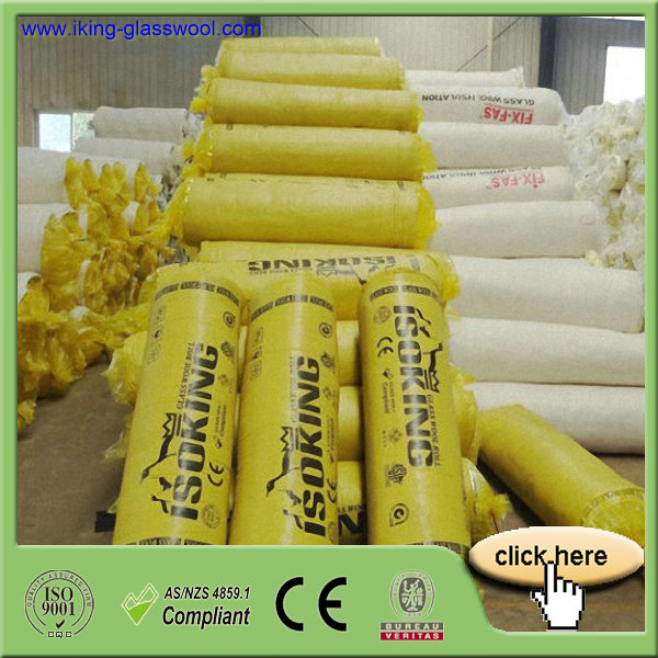 Isoking PVC Foil-Faced Glass Wool Insulation Blanket Thermal Acoustic Insulation Material for Building Wall/Roof