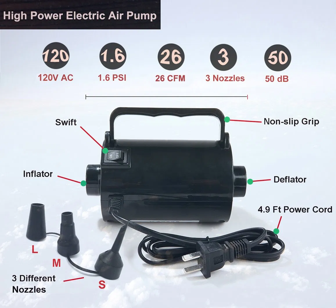 Berserk Inflatable Cushion Boat Swimming Ring Portable Inflator Deflator Pump